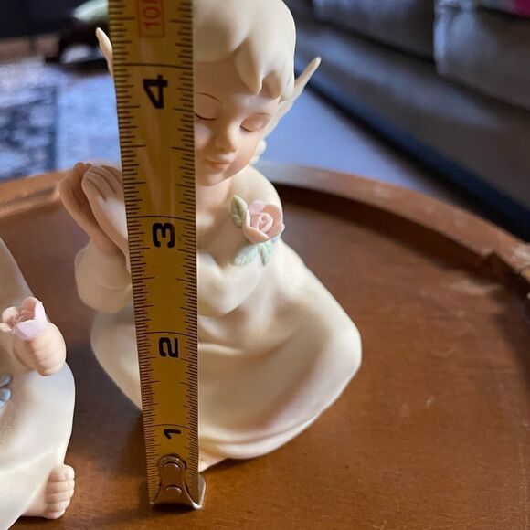 Homco Ceramic Signed Hand Painted Angels Fairies set of 2 - Picture 14 of 15